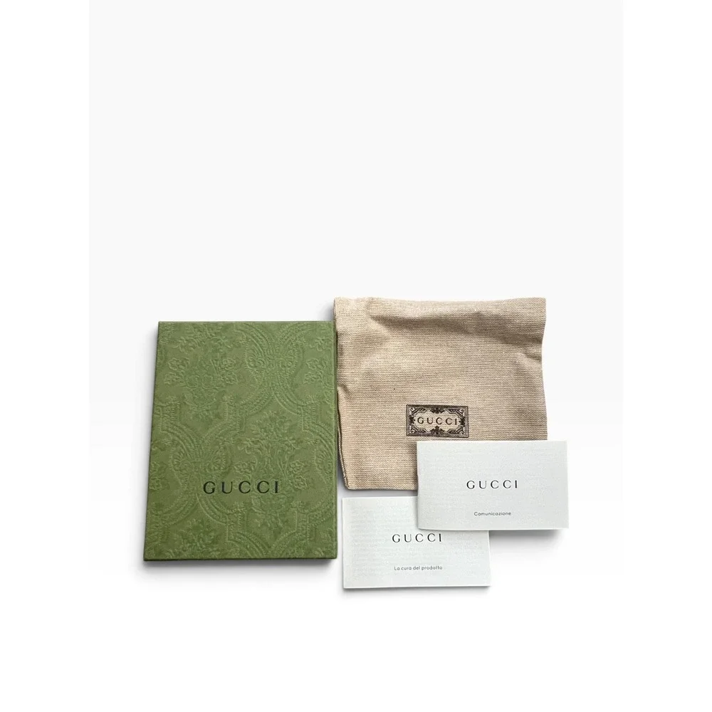 Authentic GUCCI Green Embossed Box, Dust Bag & Care Cards Set